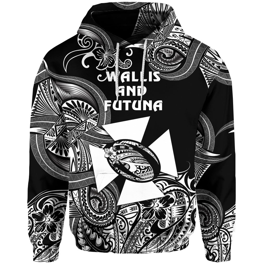 ( Personalised) Wallis and Futuna Polynesian Hoodie Unique Style Black