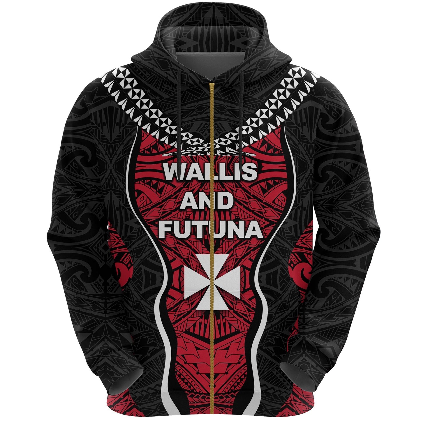 Wallis And Futuna Tapa Zip Up Hoodie