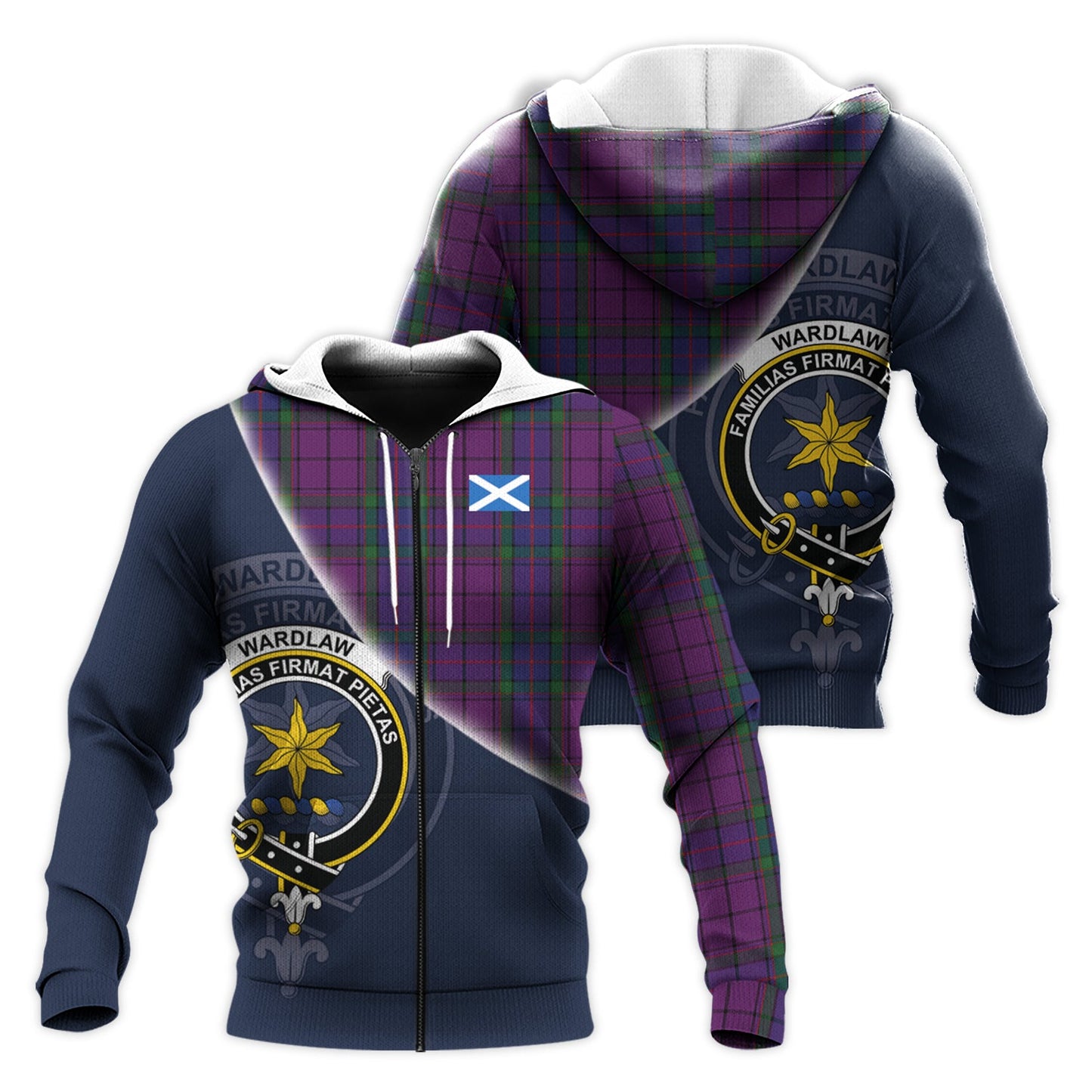 Printivon Wardlaw Tartan Scottish Crest Hoodie