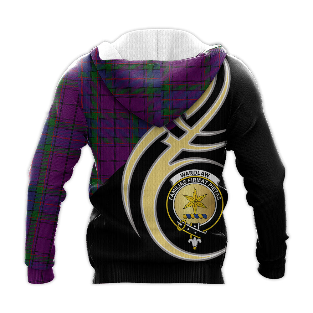 Printivon Wardlaw Clan Believe In Me Crest Tartan Knitted Hoodie Custom Your Text
