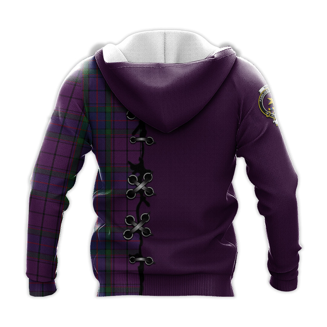 Printivon Wardlaw Tartan Hoodie Lion Rampant And Celtic Thistle Style