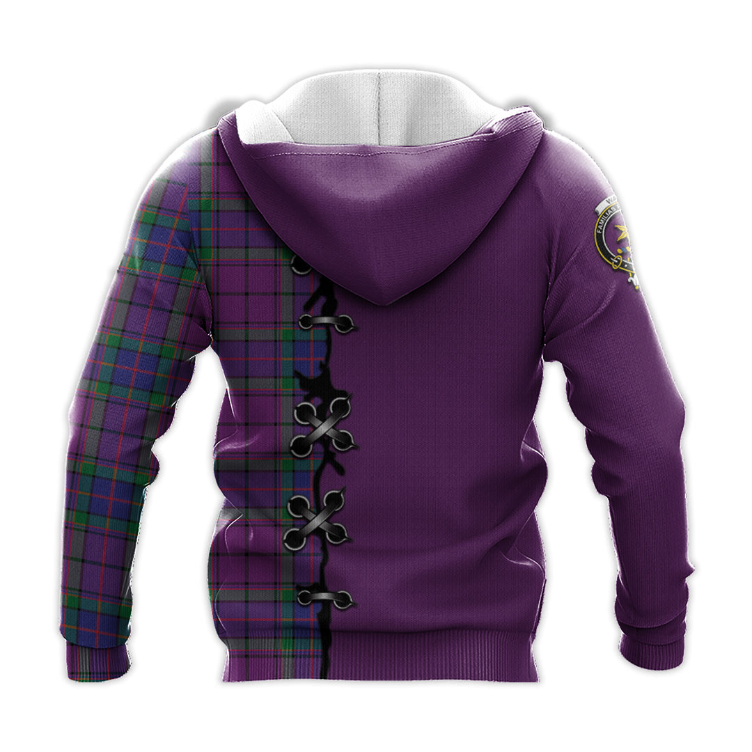 Printivon Wardlaw Modern Tartan Hoodie Lion Rampant And Celtic Thistle Style