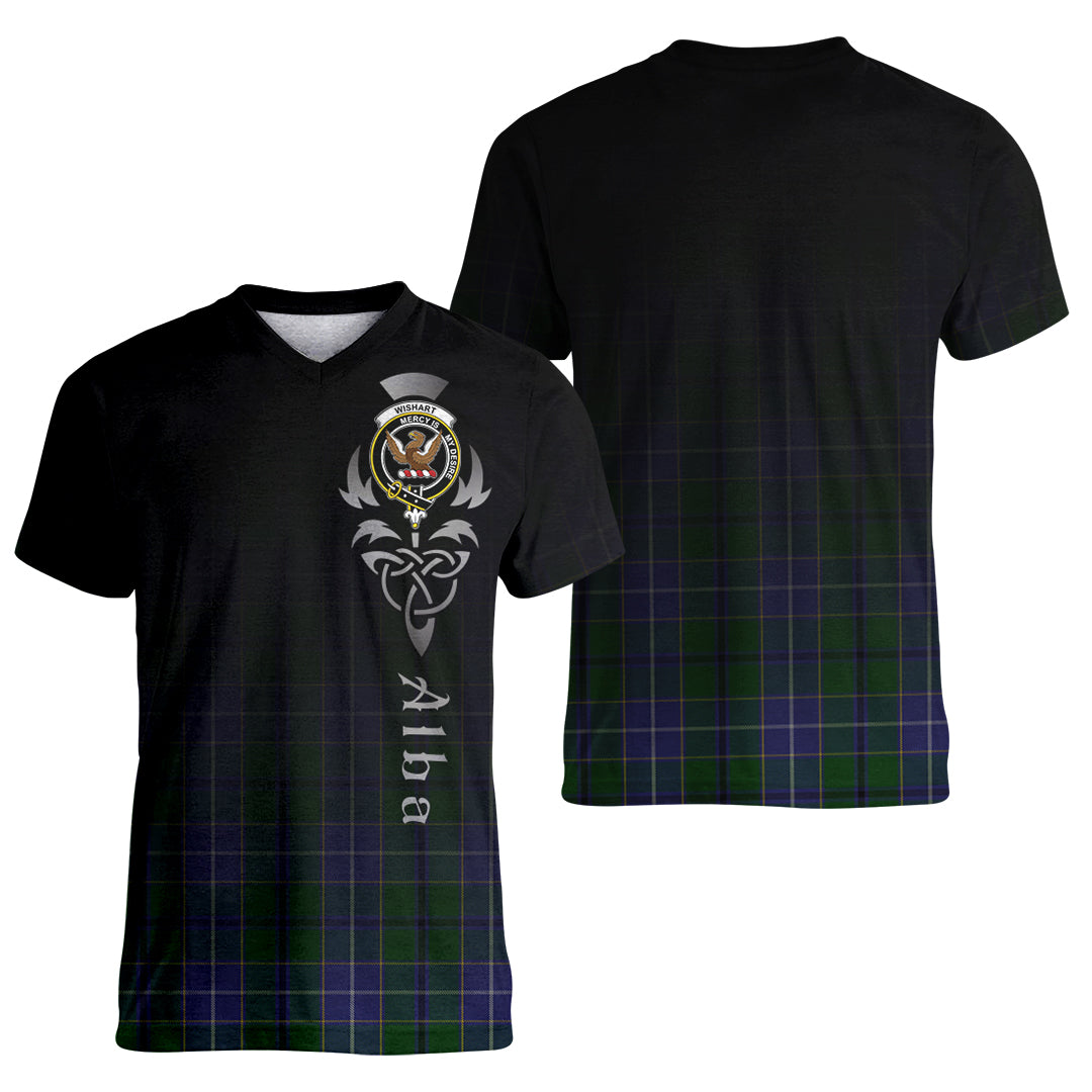 Printivon Wishart Hunting Tartan Crest Alba Celtic T Shirt