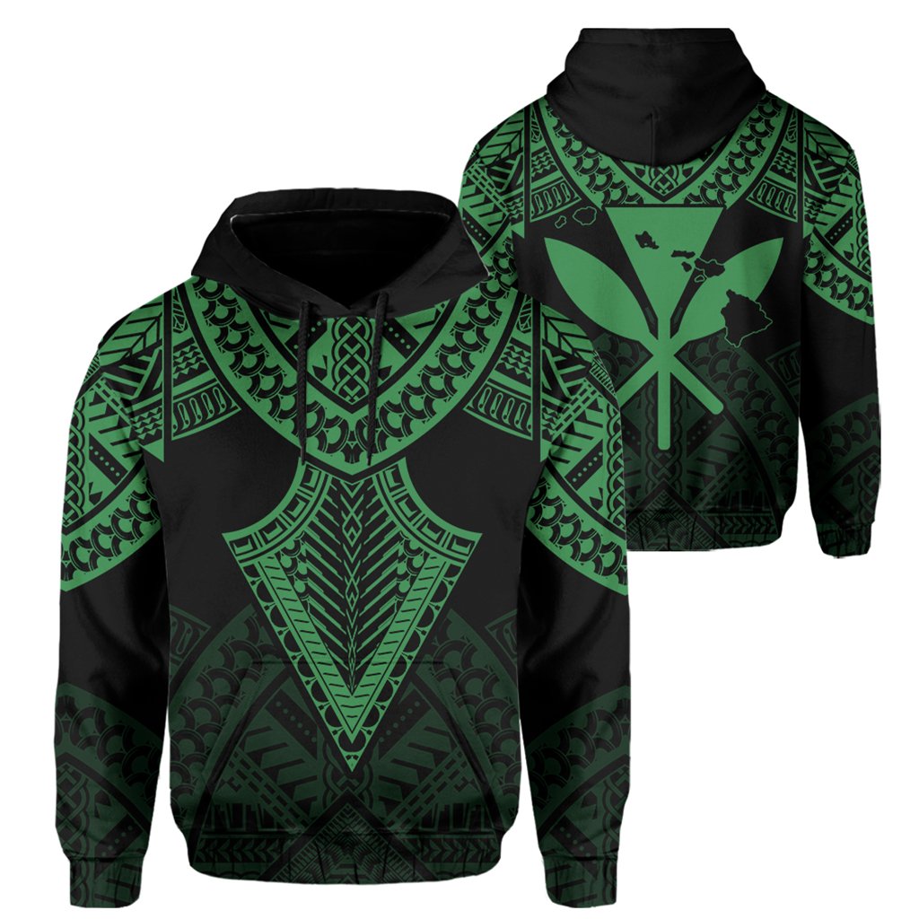Hawaii Polynesian Limited Hoodie Tab Style Green AH