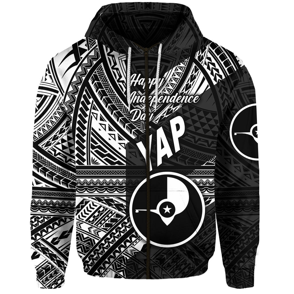 ( Personalised) FSM Yap Zip Hoodie Happy Independence Day Original Vibes Black