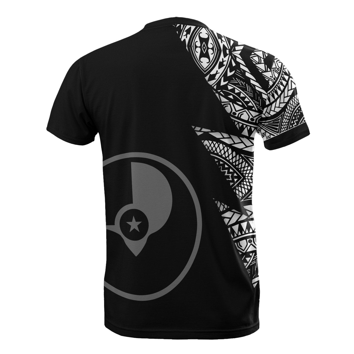 Yap Pattern T-Shirt - Yap Flag Polynesian Tattoo Black Style