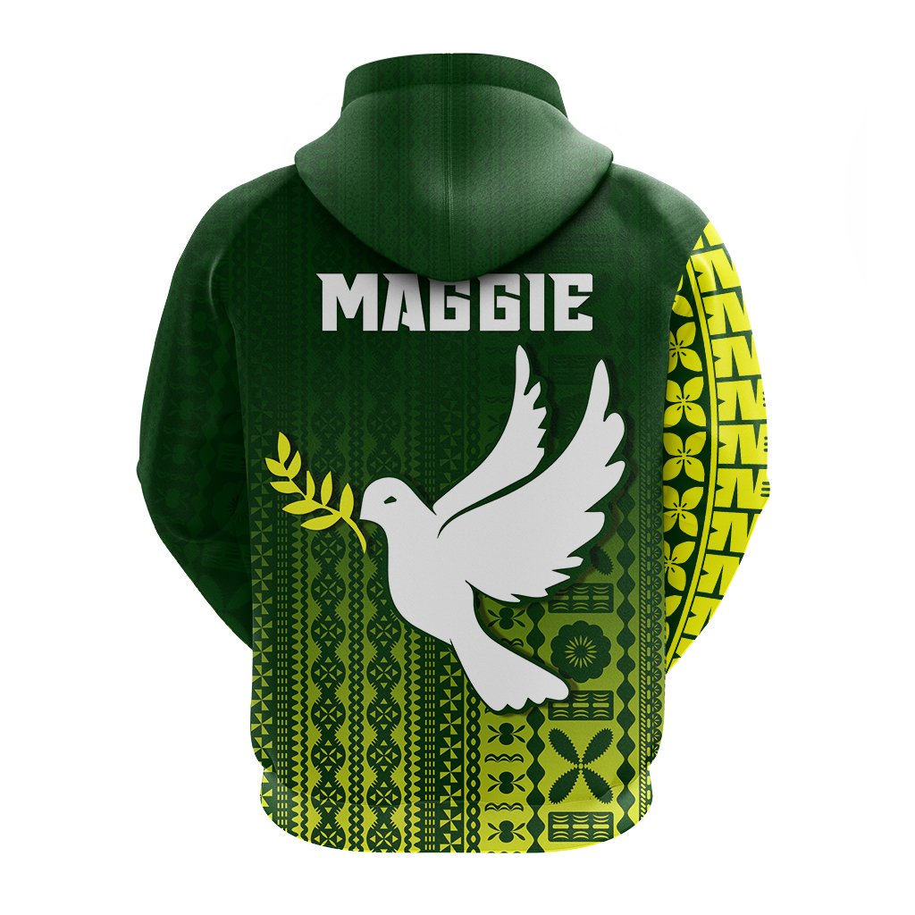 (MAGGIE) Tailevu Rugby Fiji Hoodie Go Green