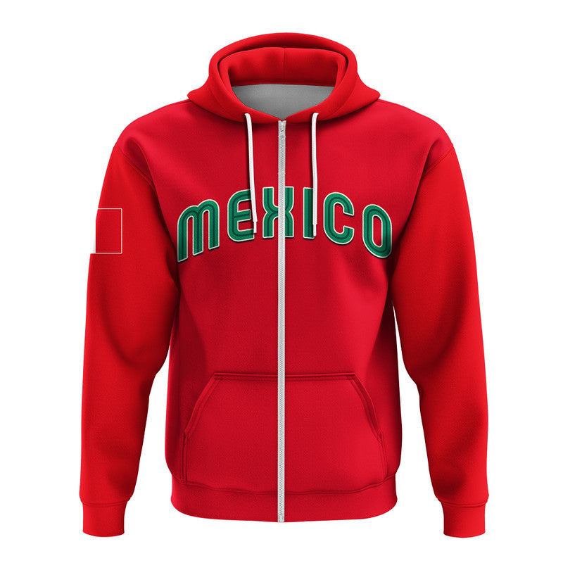 Custom Baseball 2023 Mexico Hoodie Red Style