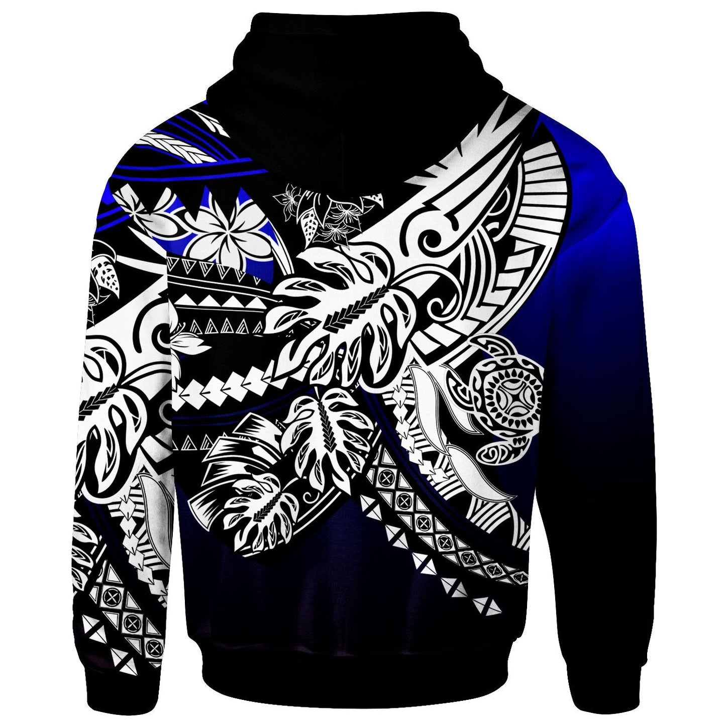 Fiji Hoodie Tribal Jungle Pattern Blue Color