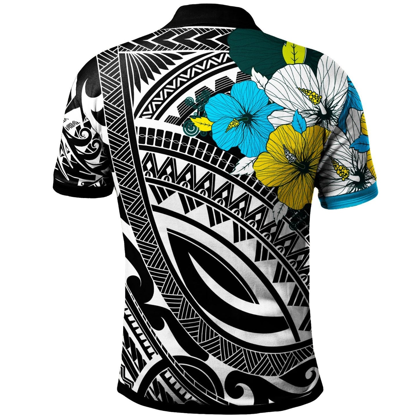 Tahiti Polo Shirt - Polynesian Pattern Black Color
