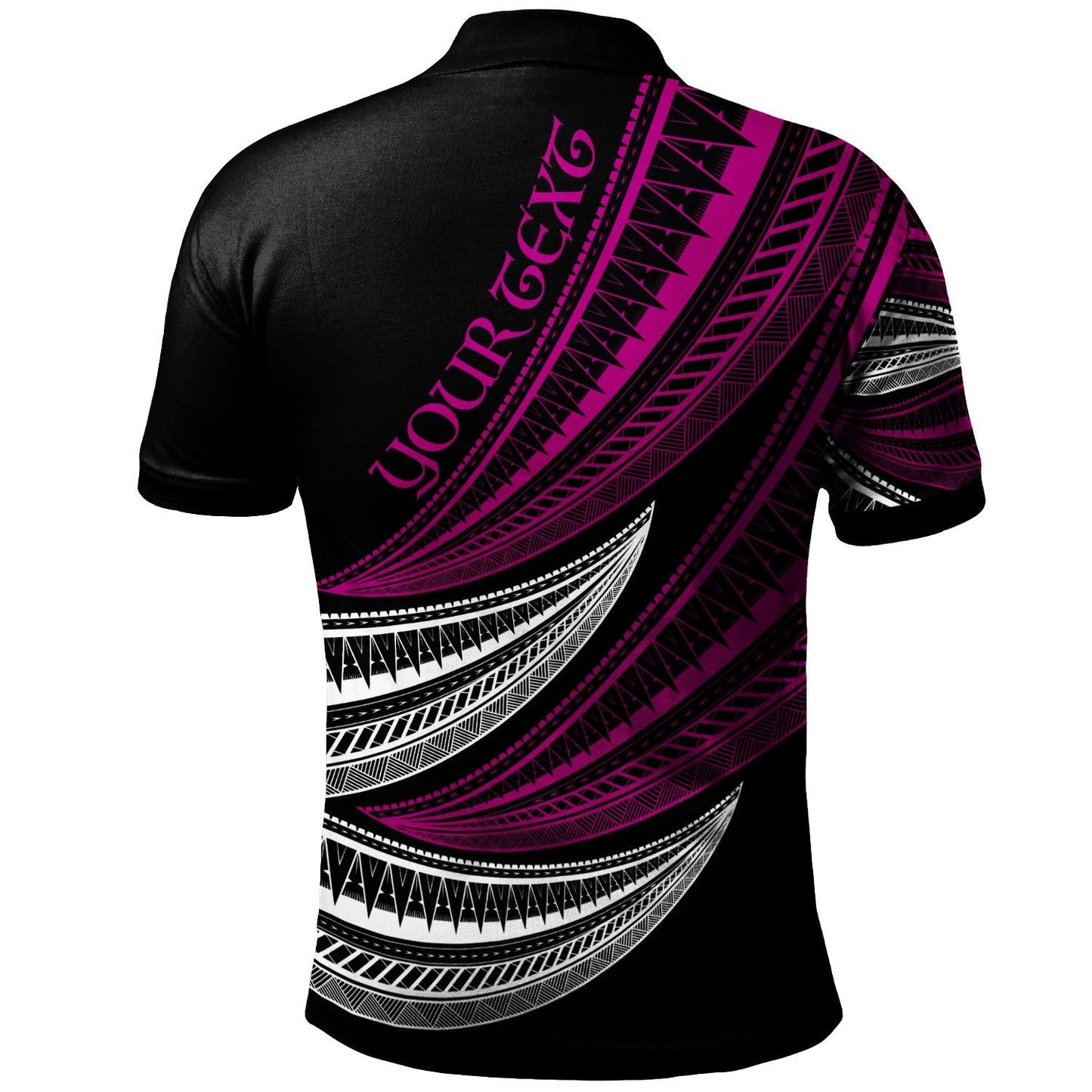 Fiji Custom Personalised Polo Shirt - Wave Pattern Alternating Purple Color