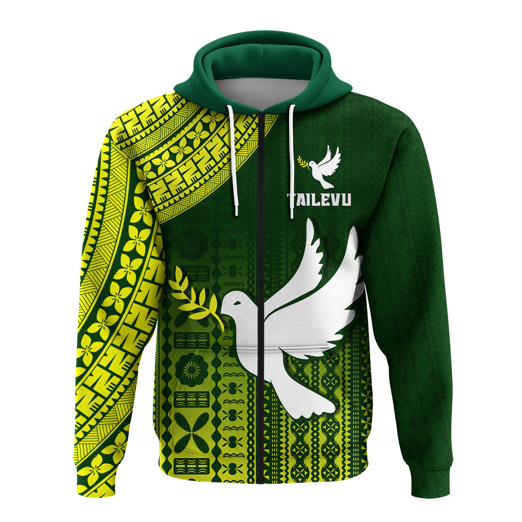 Tailevu Rugby Fiji Zip Hoodie Go Green
