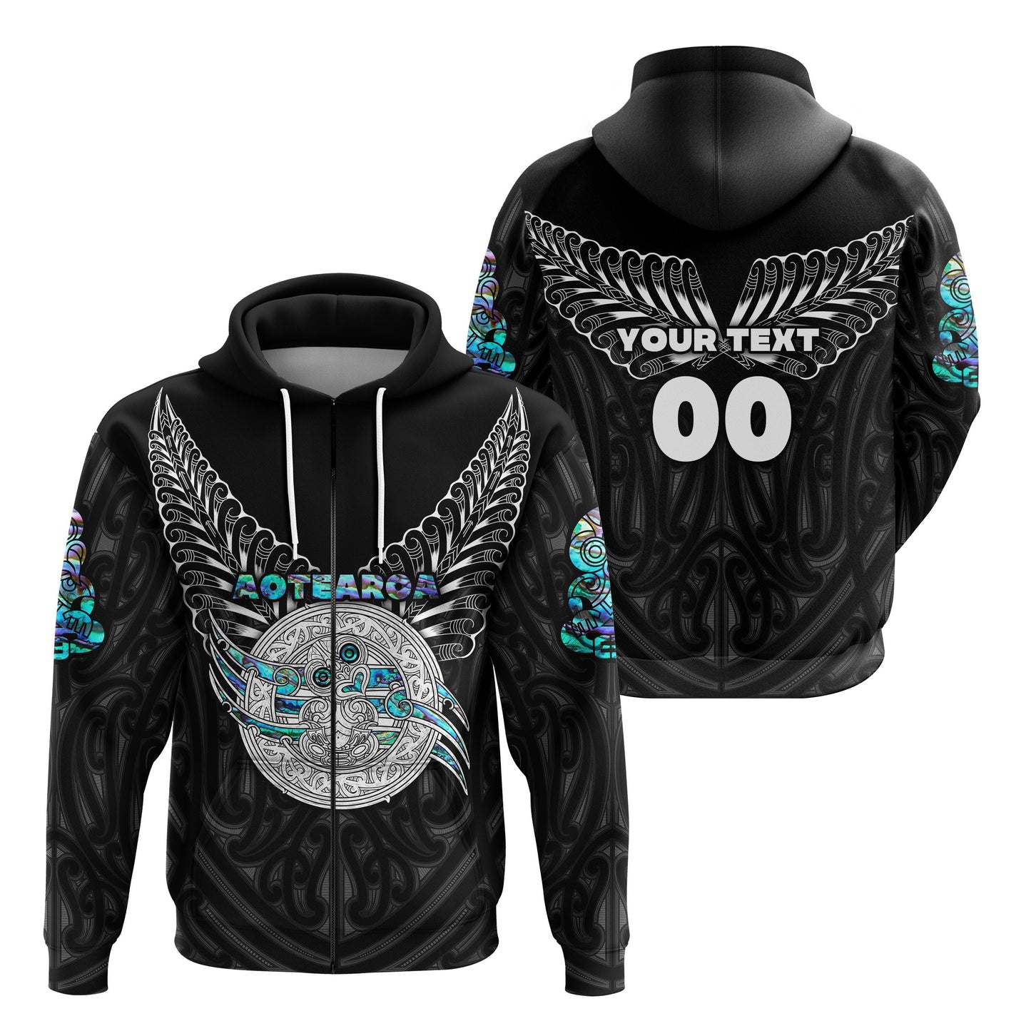 ( Personalised) Maori Aotearoa Zip Hoodie Simple Sport Style