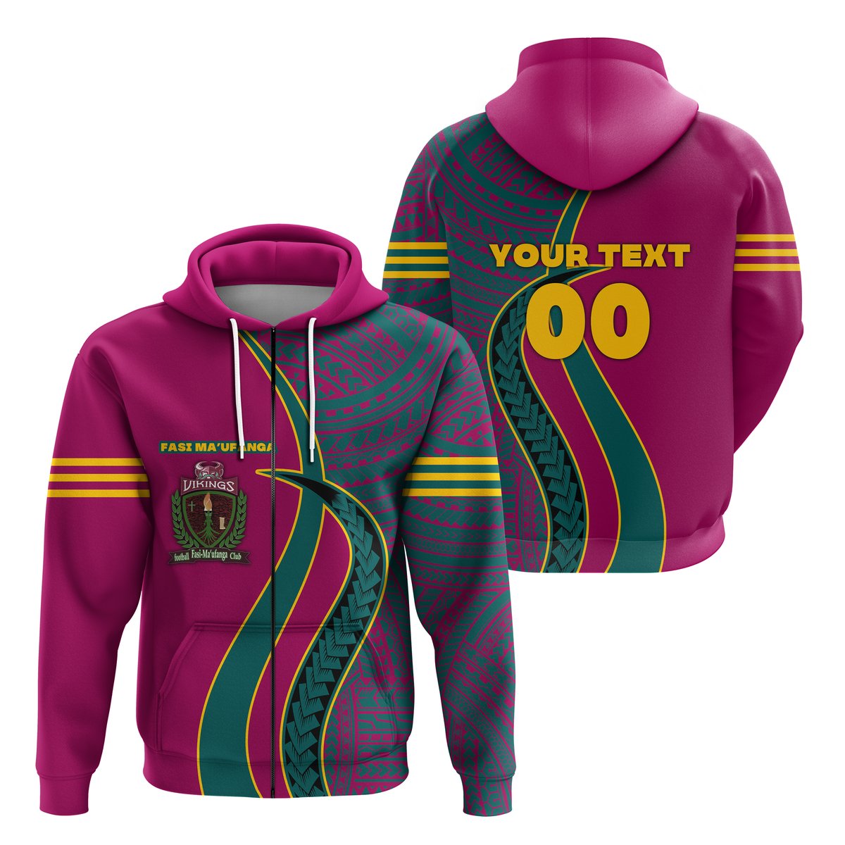 ( Personalised) Fasi Maufanga Football Zip Hoodie Special Style
