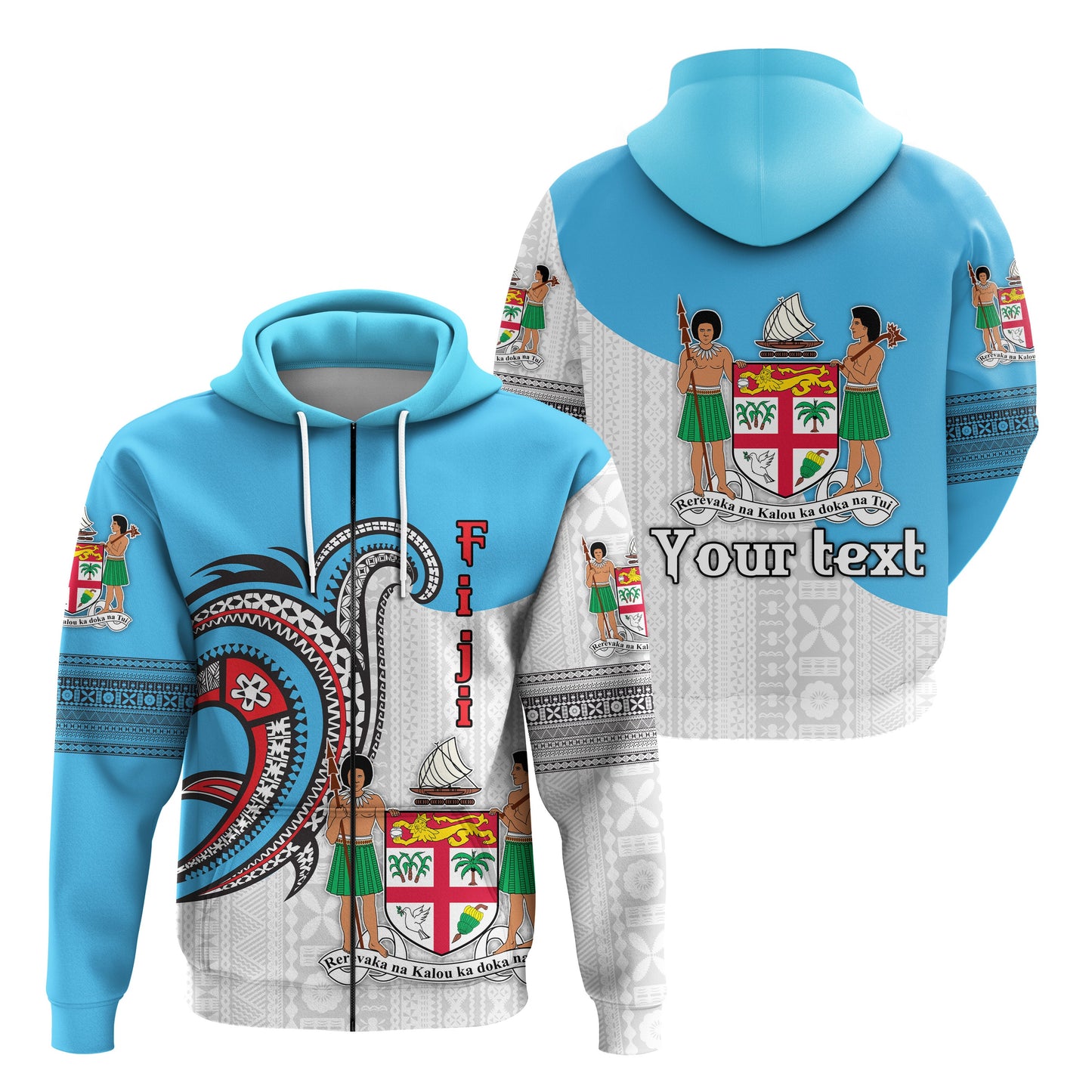 ( Personalised) Fiji Zip Hoodie Polynesian Special Style