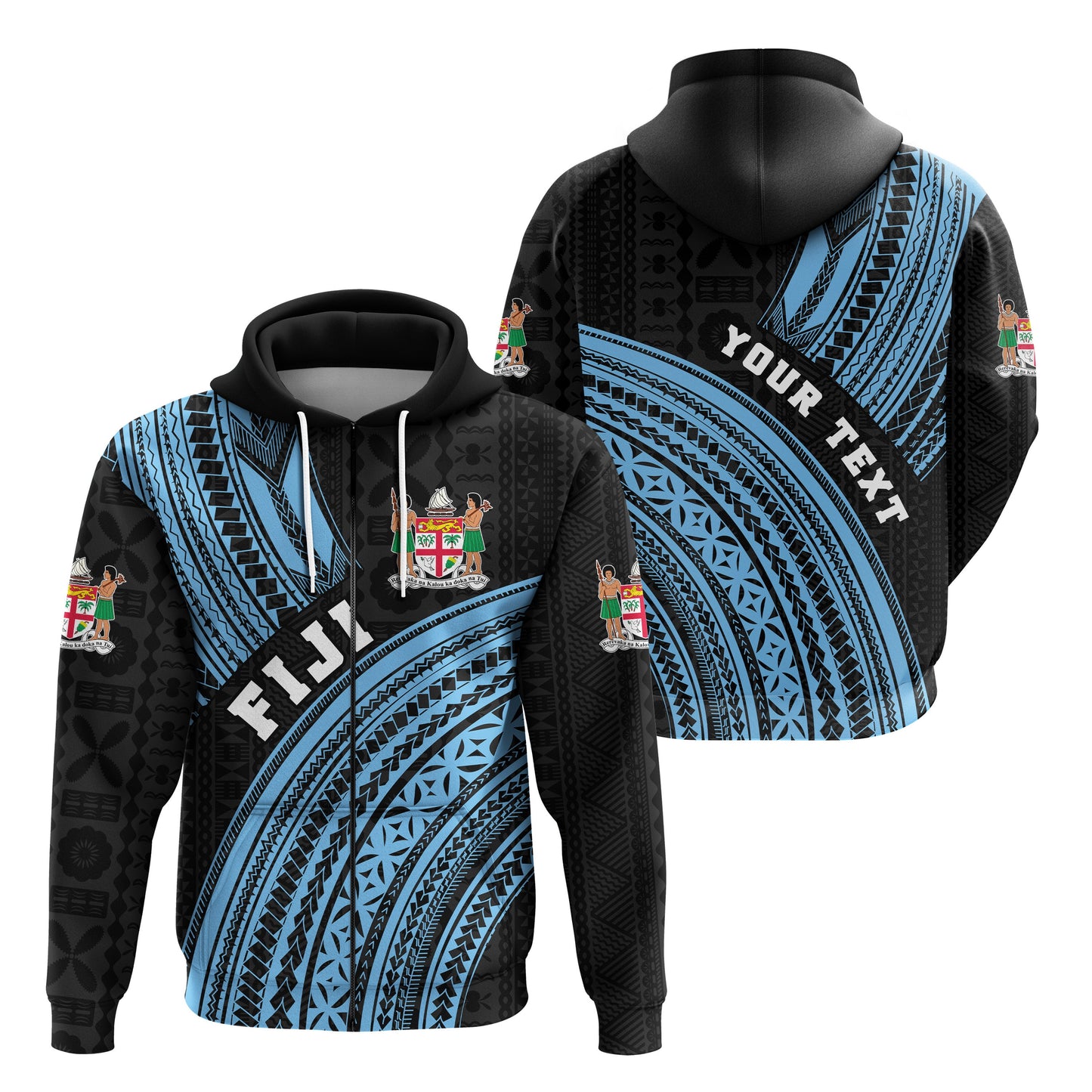( Personalised) Fiji Zip Hoodie Polynesian Style