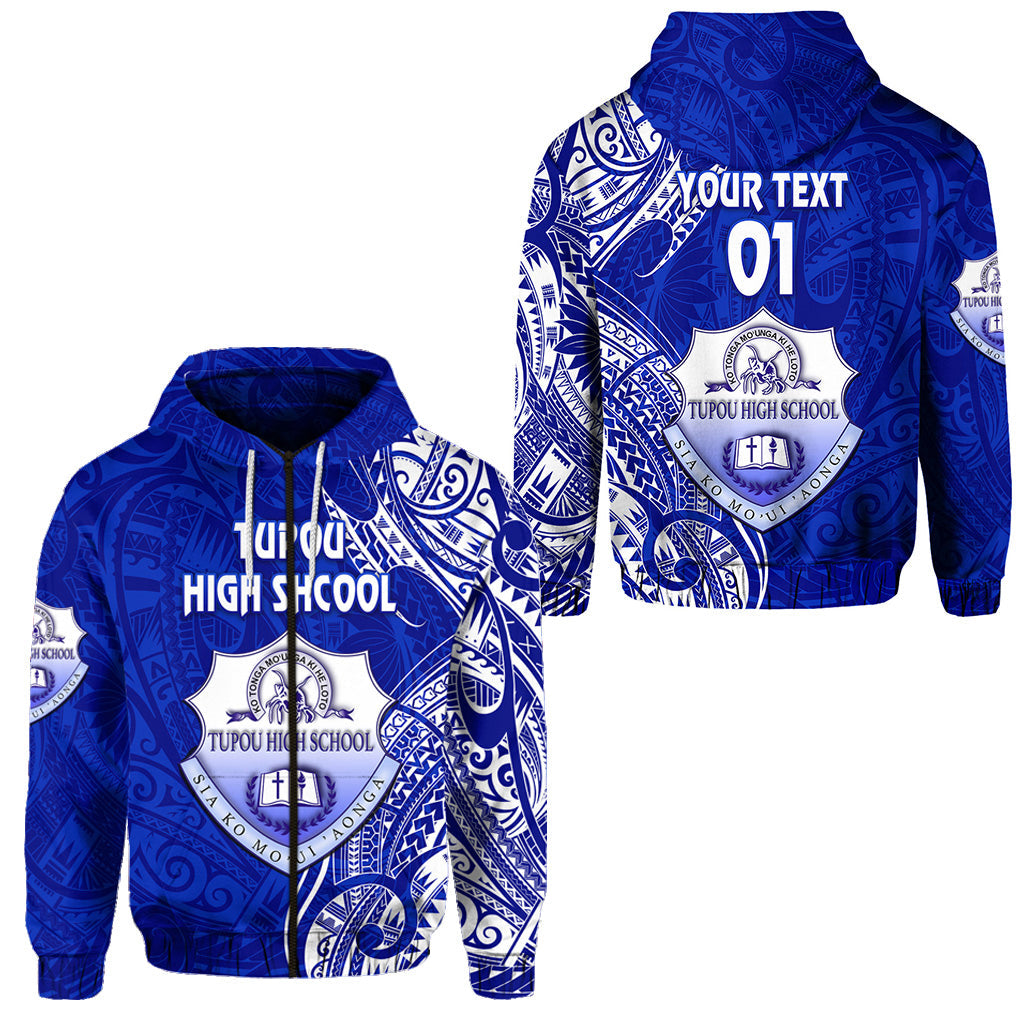 ( Personalised) Tonga Tupou High School Zip Hoodie Simple Vibes, Text And Number