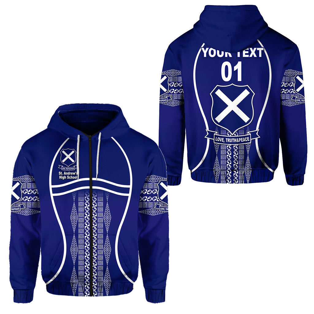 Custom Text St. Andrew's High School Zip Hoodie Unique Vibes