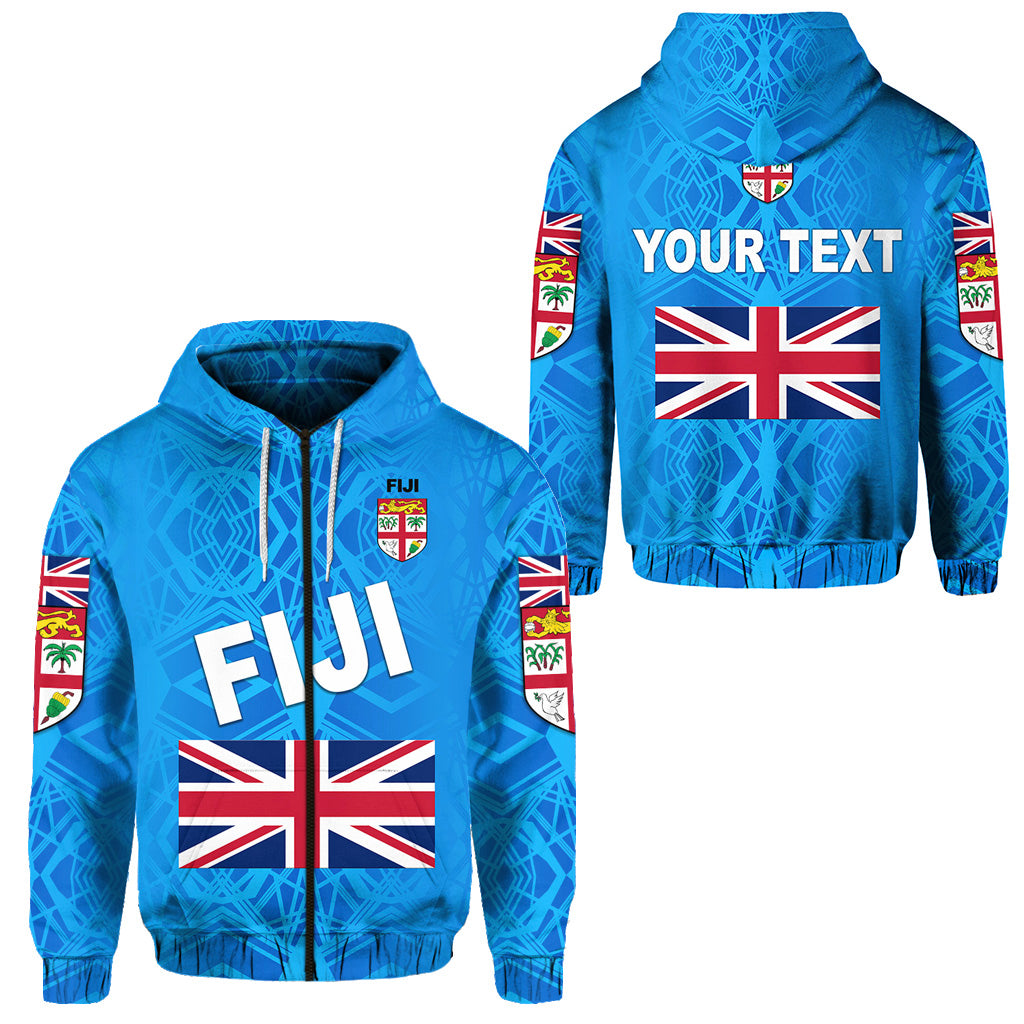 ( Personalised) Fiji Day Zip Hoodie Flag Vibes
