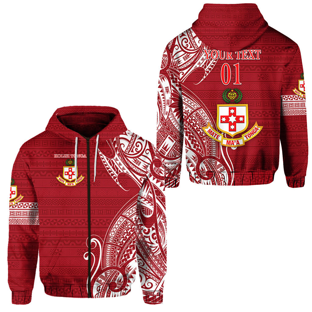 ( Personalised) Kolisi Tonga Mate Ma'a Tonga Zip Hoodie Simple, Text And Number