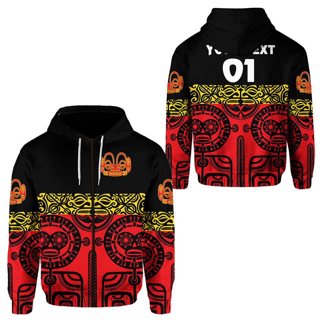 ( Personalised) Marquesas Islands Zip Hoodie Marquesan Tattoo Special Style Red
