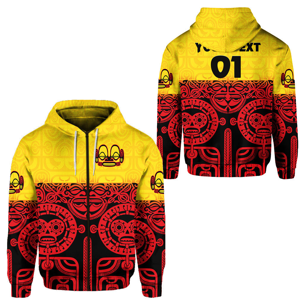 ( Personalised) Marquesas Islands Zip Hoodie Marquesan Tattoo Special Style Gradient Red