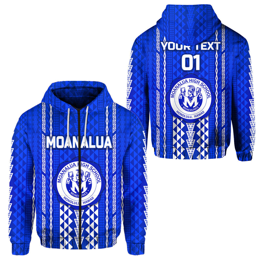 ( Personalised) Hawaii Moanalua High School Zip Hoodie Simple Style