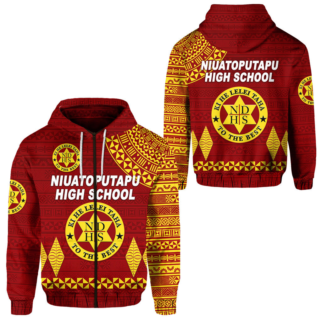Tonga Niuatoputapu High School Zip Hoodie Simple Style