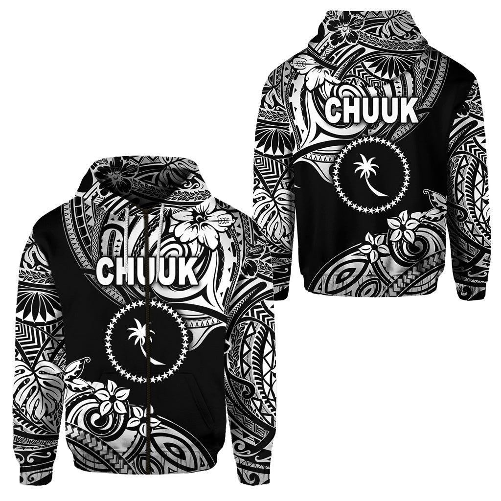 FSM Chuuk Zip Hoodie Unique Vibes Black