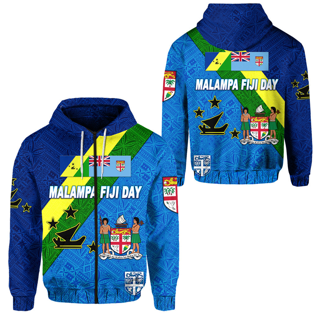 Vanuatu Malampa And Fiji Day Zip Hoodie October 10