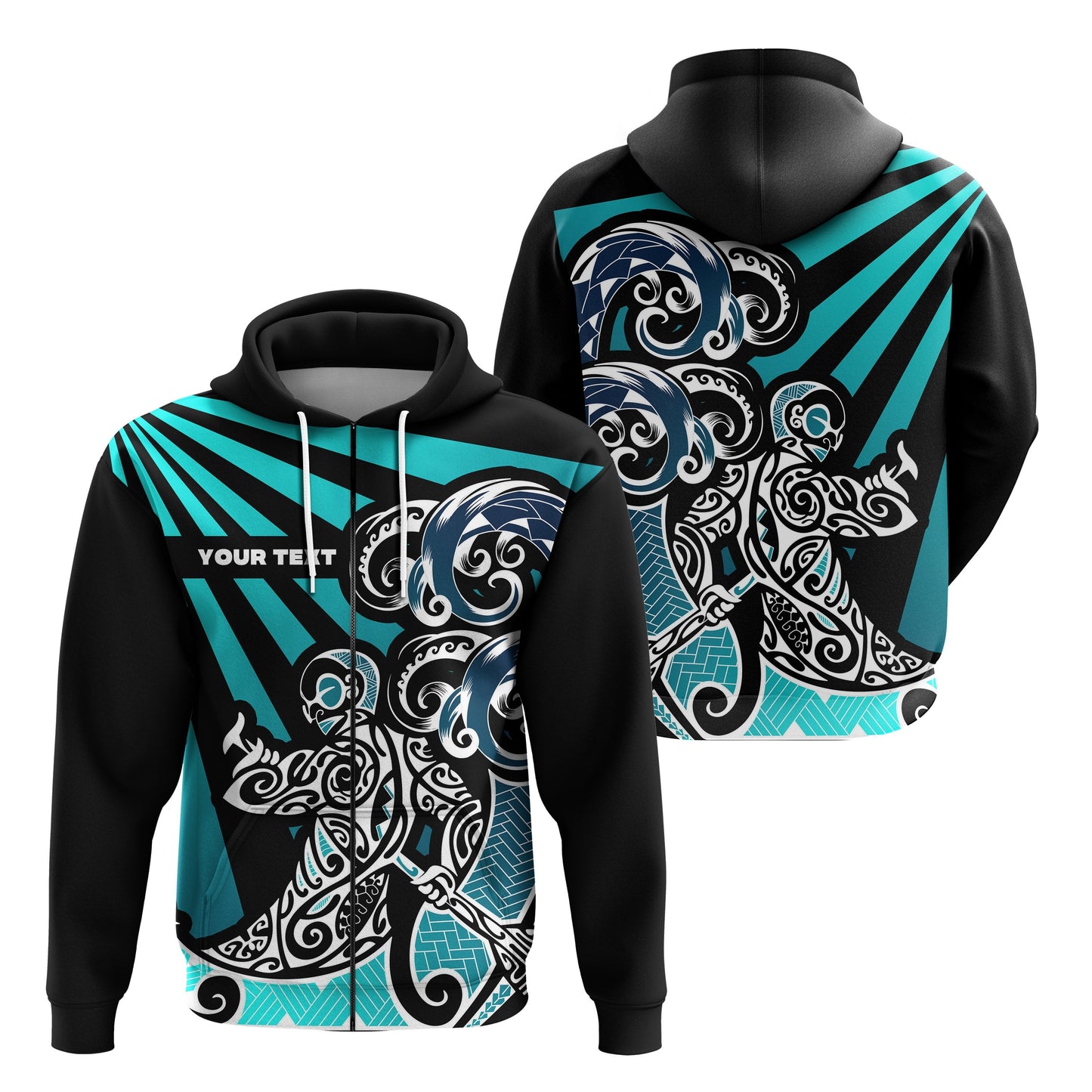 Custom Text Maori Aotearoa Zip Hoodie New Zealand Simple Style