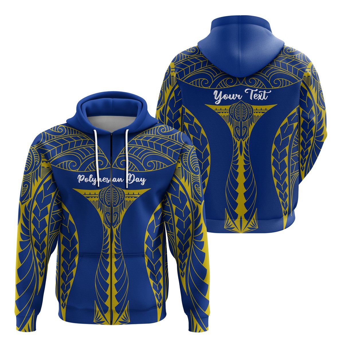 ( Personalised) Polynesian Day Zip Hoodie Elegant Style