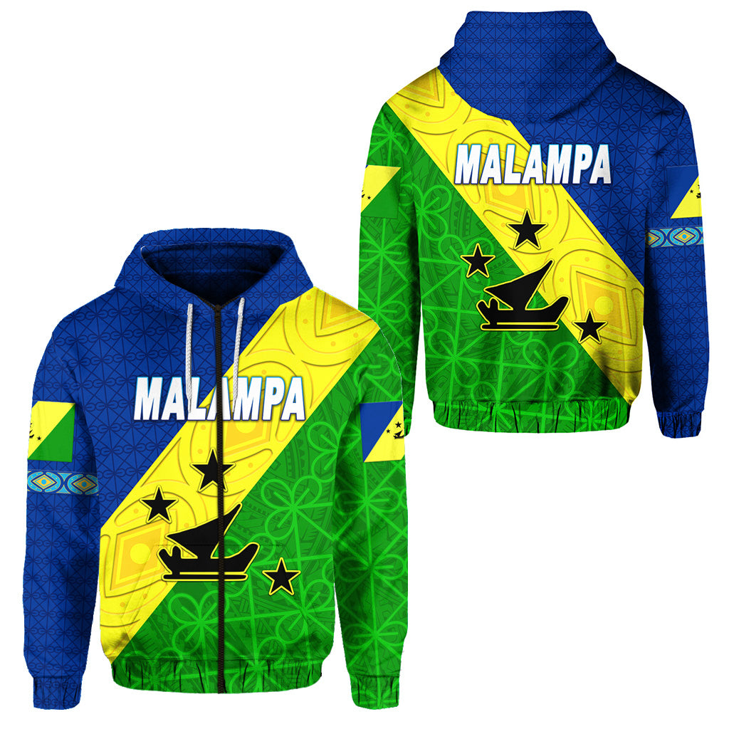 Malampa Province Zip Hoodie Vanuatu Pattern Unique Style