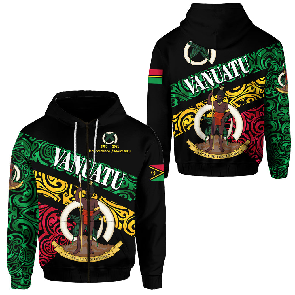Vanuatu Special Independence Anniversary Zip Hoodie Sporty Style