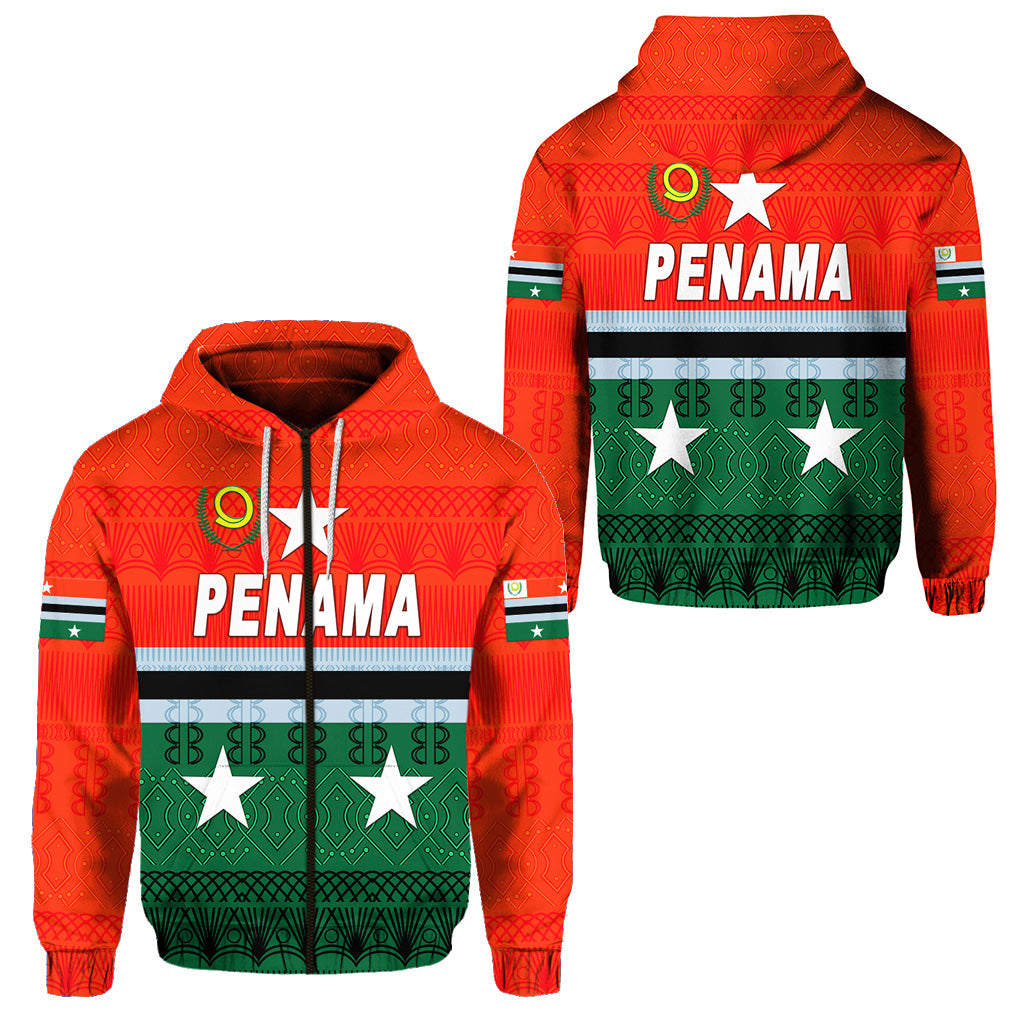Penama Province Zip Hoodie Vanuatu Pattern Traditional Style