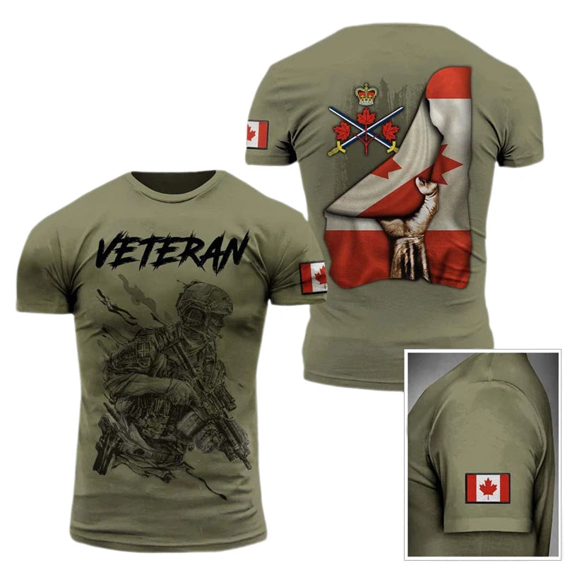Canada Flag T Shirt Canada Soldier Camouflage Maple Leaf Shirt