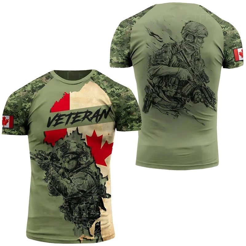 Canada Flag T Shirt Canada Soldier Maple Leaf Shirt