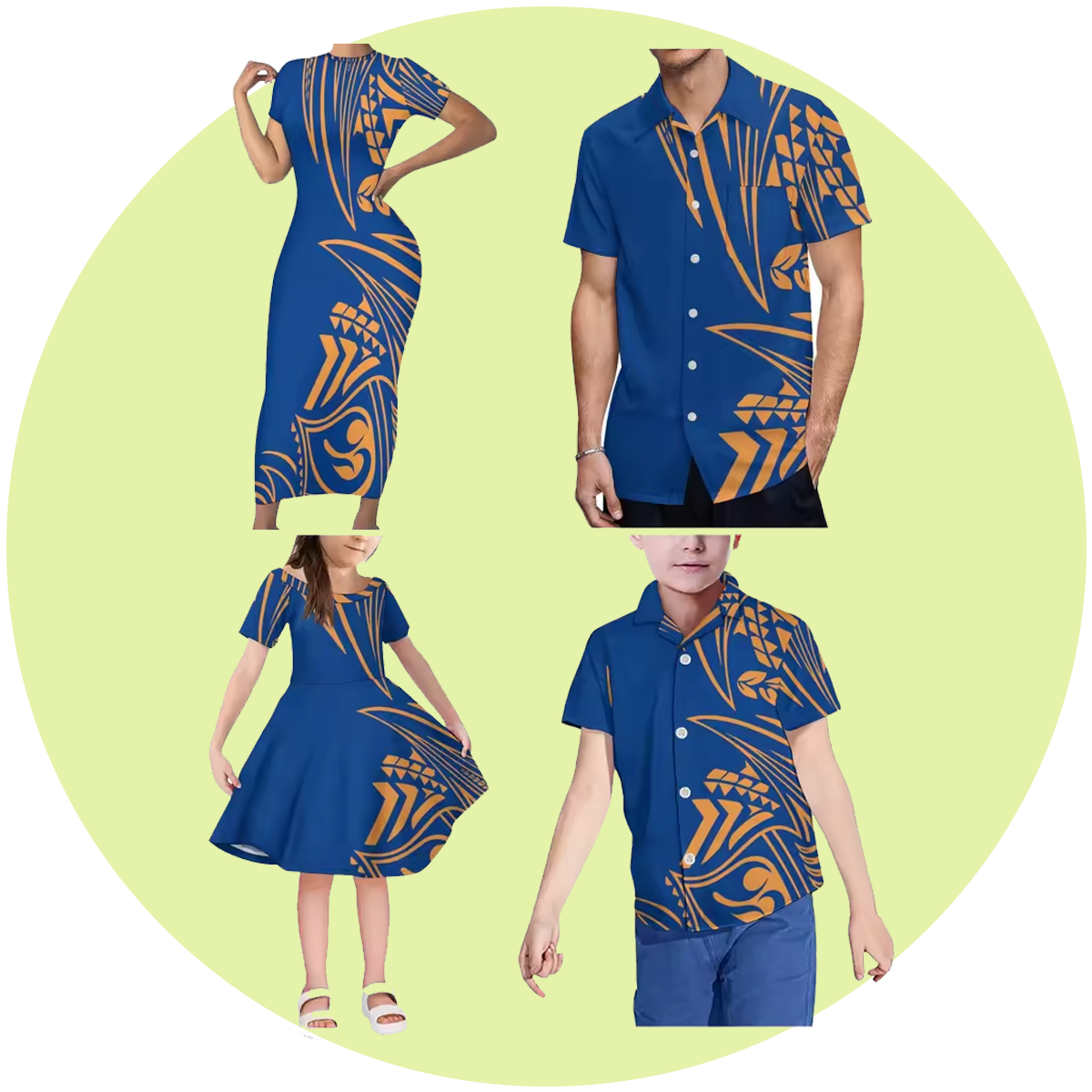Combo Family Short Sleeve Bodycon Dress And Hawaii Shirt