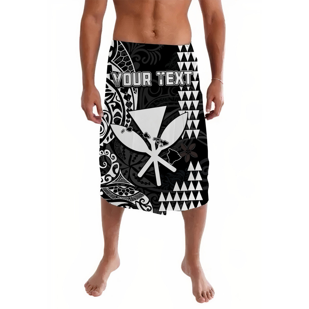 (Custom Personalised) Hawaii Day Kakau Lavalava Proud To Be Hawaiian Black King Kamehameha and Kanaka Maoli