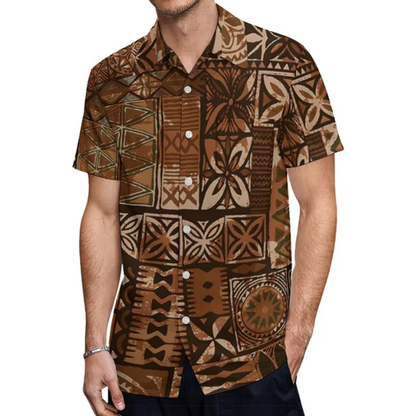 Polynesian New Ladies Puletasi Custom Matching Men'S Shirt Samoa Vintage Samoa Couple Set