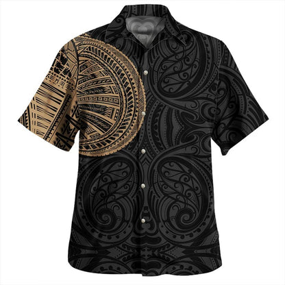 Samoa Polynesian Hawaiian Shirts Printed Polynesian Tribal Short Sleeves Summer Casual Button Shirt