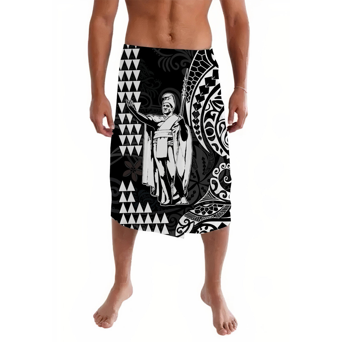 Hawaii Day Kakau Lavalava Proud To Be Hawaiian Black King Kamehameha and Kanaka Maoli