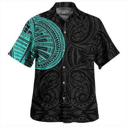 Samoa Polynesian Hawaiian Shirts Printed Polynesian Tribal Short Sleeves Summer Casual Button Shirt