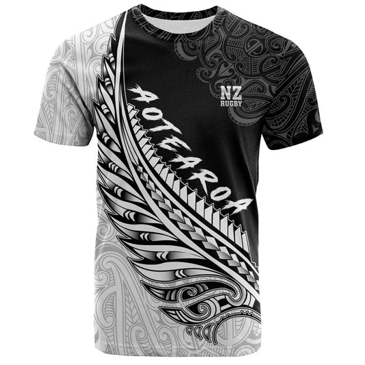 New Zealand Maori Rugby T Shirt Unisex Polynesian Silver Fern Leaf Aotearoa Shirt Round Neck Short Sleeves Tops