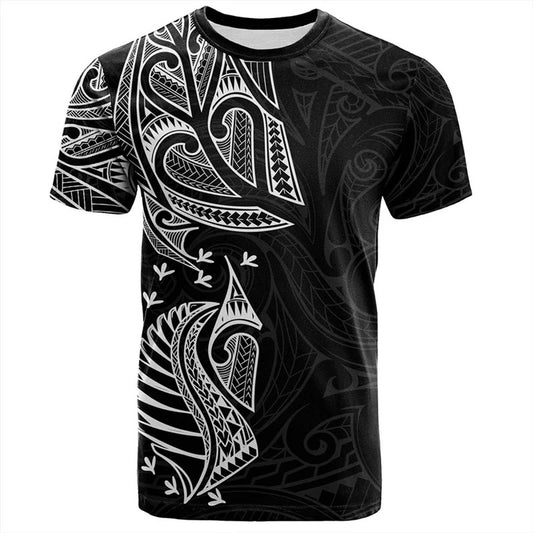 New Zealand Maori Tribal Patterns T Shirt New Zealand Waitangi Day Polynesian Pattern Black Shirt