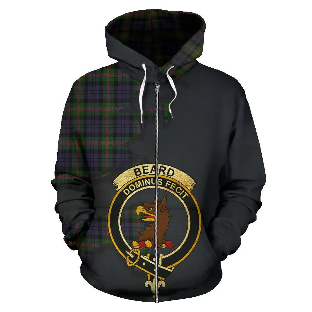 Printivon Beard Clan Crest Tartan Zip Hoodie Royal Lion