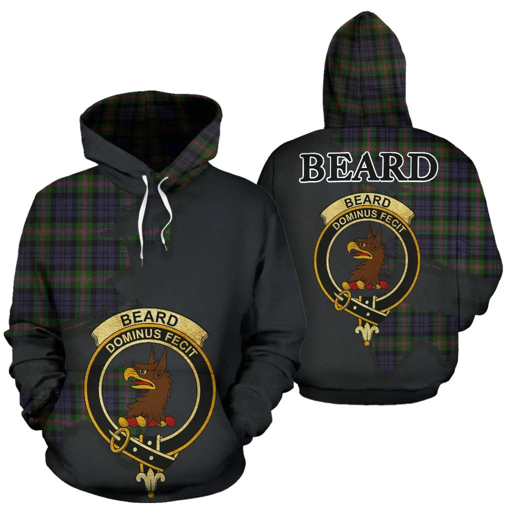 Printivon Beard Clan Crest Tartan Hoodie Royal