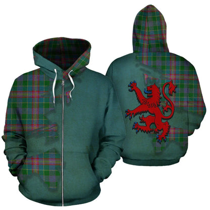 Printivon Ralston Tartan Lion Hoodie Zip Royal
