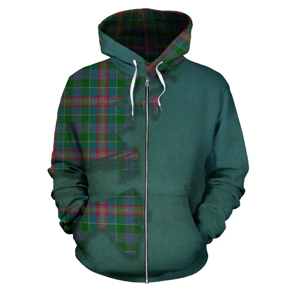 Printivon Ralston Tartan Lion Hoodie Zip Royal