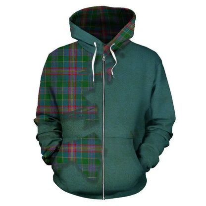 Printivon Ralston Tartan Lion Hoodie Zip Royal